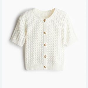 H&M Cream Cardigan with Gold Buttons